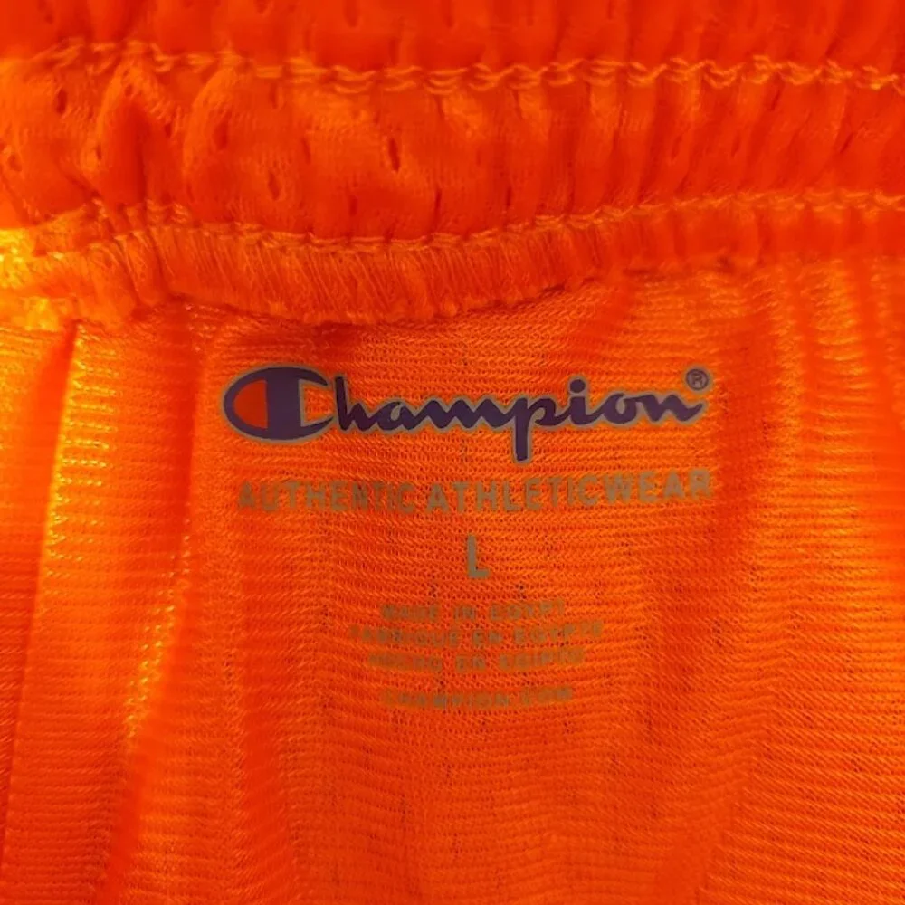 2 Pair Champion Boys Authentic Athleticwear Basketball Shorts L New Black/Orange
